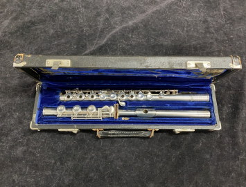 Freshly Repadded Silver Selmer Flute with Open Holes, Low B - Serial # S-3844